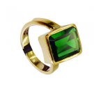 Emerald Cz 18 Kt Gold Fashion Sovereign Ring