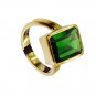 Emerald Cz 18 Kt Gold Fashion Sovereign Ring