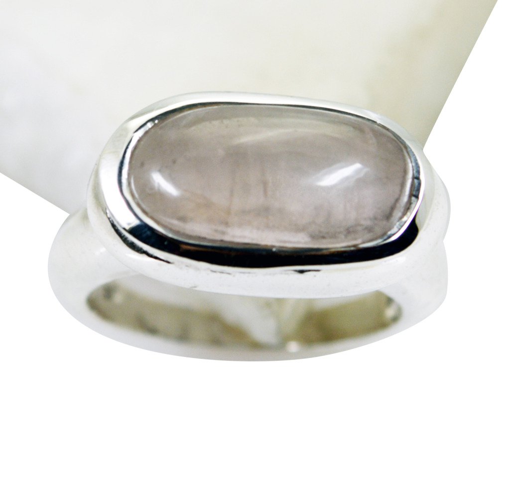 Riyo Rose Quartz Silver Lady Jewellery Signet Ring Jewelry Sz 8 Srroq8-68010