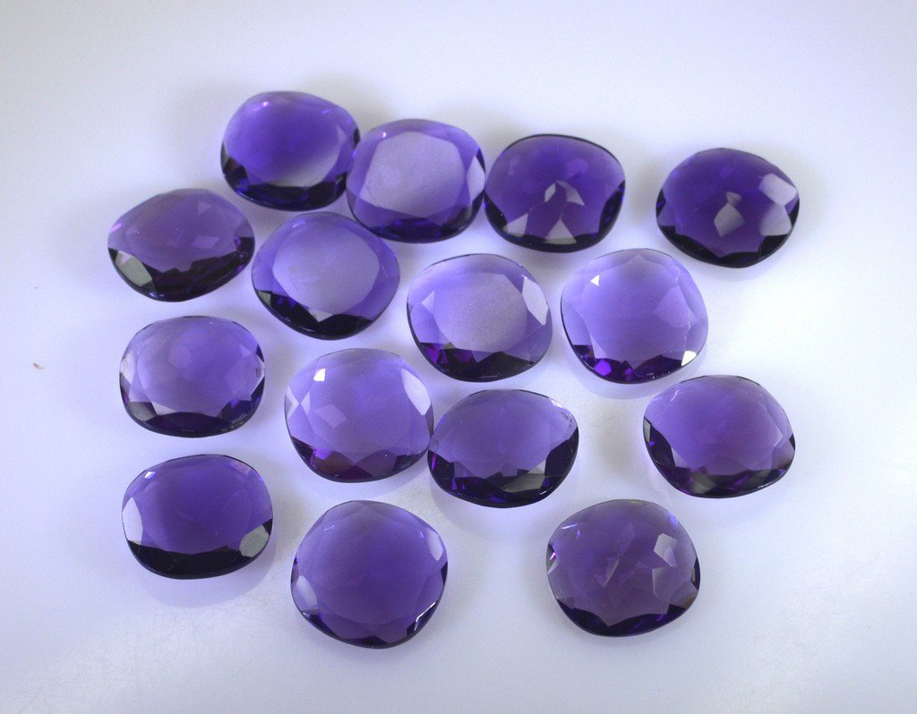 Amethyst loose Stone 1 Pieces 14 x 14 mm Princess Purple faceted Gemstone