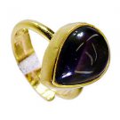 Amethyst Gold Plated Fashion Signet Ring Jewelry