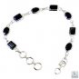 Riyo Black Onyx Contemporary Designer Silver Chakra Bracelet L 7.5in Sbrabon-601