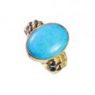 Riyo Turquoise Base Matel Y Gold  Mori Ring Sz 5 Gprtur5-82099
