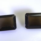 Smoky Quartz loose Stone 1 Pieces 15 x 19 mm Emerald cut Brown faceted Gemstone