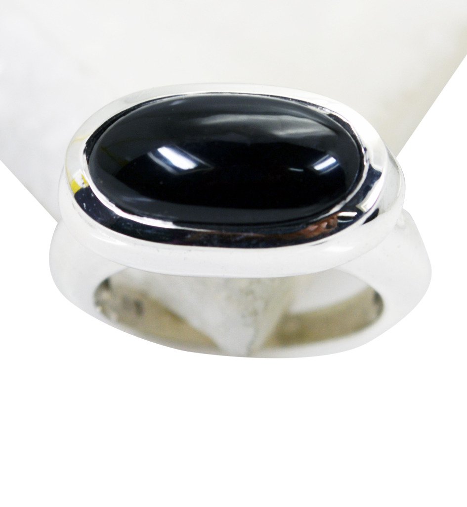 Riyo Black Onyx Exotic Silver Jewelry Silver Love Ring Sz 8 Srbon8-6009