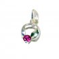 Riyo Garnet Girls Silver Jewelry Swirl Pendant L 1in Spgar-26046