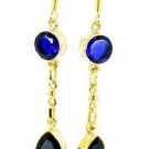 Riyogems Black Onyx Blue Sapphire Cz Wholesale Gold Plated Celebrity Earring L 1