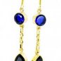 Riyogems Black Onyx Blue Sapphire Cz Wholesale Gold Plated Celebrity Earring L 1