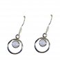 Riyo Rainbow Silver Contemporary Spring Hoop Earrings L 1in Sermo-64015