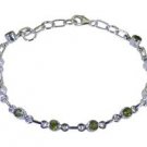 Riyo Green 925 sterling silver Peridot Bracelet sublime handmade stone jewelry S