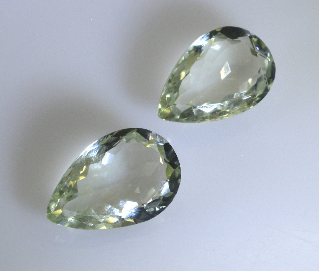 Green amethyst loose Stone 1 Pieces 12x18,11x17 mm Pear Green faceted Gemstone