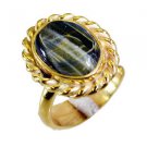 Riyo Tiger Eye 18kt Y Gold Fashion  Ring Sz 5 Gprtey5-80021