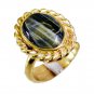 Riyo Tiger Eye 18kt Y Gold Fashion Ring Sz 5 Gprtey5-80021