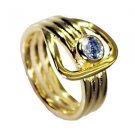 White Cz 18 Kt Gold Fashion Posie Ring