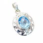Riyo A Blue Topaz 925 Solid Sterling Silver Preppy Pendant L 1in Spbto-10075
