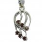 Riyo Red Garnet 925 Solid Sterling Silver Set Pendant L 0.7in Spgar-26137