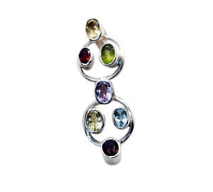 Riyo  Gemstone Silver Jewellery Tags Scroll Pendant L 2in Spmul-52010