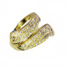 White Cz 18k Y Gold Plate Cameo Ring