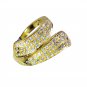 White Cz 18k Y Gold Plate Cameo Ring