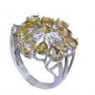 Riyo Citrine Silver Designer Jewelry Engraved Silver Ring Sz 6 Srcit6-14007