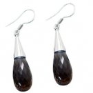 Riyo Smoky Quartz Pure Silver Jewellery Fashion Earrings L 1.5in Sesqu-76011