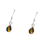 Riyo Tiger Eye Silver Body Jewelry Victorian Earrings L 1in Setey-80009