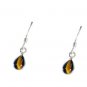 Riyo Tiger Eye Silver Body Jewelry Victorian Earrings L 1in Setey-80009