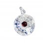 Riyo Garnet Jewellery Silver Pendant Earring L 1in Spgar-26081