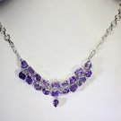 Riyo Amethyst Bridesmaid Jewellery Long Silver Chain Necklace L 16in Sname-2006