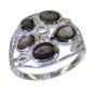 Riyo Brown 925 sterling silver Smoky Quartz Ring glossy handmade chain jewelry S