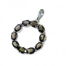 Riyo Brown Smoky Quartz 925 Solid Sterling Silver Comfy Pendant L 1.5in Spsqu-76