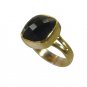 Riyo Black Gold Plated Black Oynx Ring captivating designer handmade jewellery G