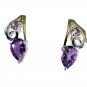 Riyo Amethyst Jewelry 925 Silver Dangle Earrings L 1in Seame-2074
