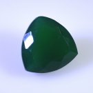 Green onyx loose Stone 1 Pieces 14 x 14 mm Trillion Green faceted Gemstone