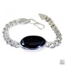 Riyo Black Onyx Cheap Jewelry Sets Silver Bracelet Cuff L 7.5in Sbrabon-6001