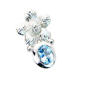 Riyo Blue Topaz Simple Silver Jewellery Snowflake Pendant L 1in Spbto-10020