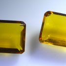 Citrin cz loose Stone 1 Pieces 12 x 16 mm Emerald cut Yellow faceted Gemstone