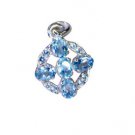 Riyo Blue Topaz Vintage Silver Jewellery Silver Gemstone Pendant L 1in Spbto-100