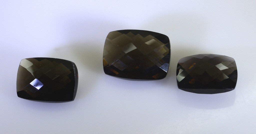 Smoky Quartz loose Stone 1 Pieces 13x18,15x19 mm Emerald cut Brown faceted Gems