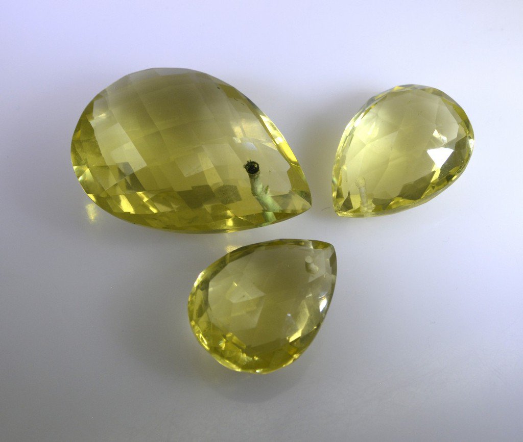 lemon Quartz loose Stone 1 Pieces 15x20,22x30 mm Pear Yellow faceted Gemstone