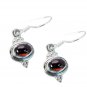 Riyo Garnet Silver Jewelry With Gemstones Anniversery Earring L 1in Segar-26054