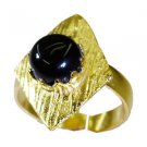 Riyo Black Onyx Gold Plate Jewelry Ecclesiastical Ring Sz 8 Gprbon8-6041
