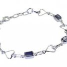 Riyo Blue 925 sterling silver Iolite Bracelet radiant handmade natural jewelry S
