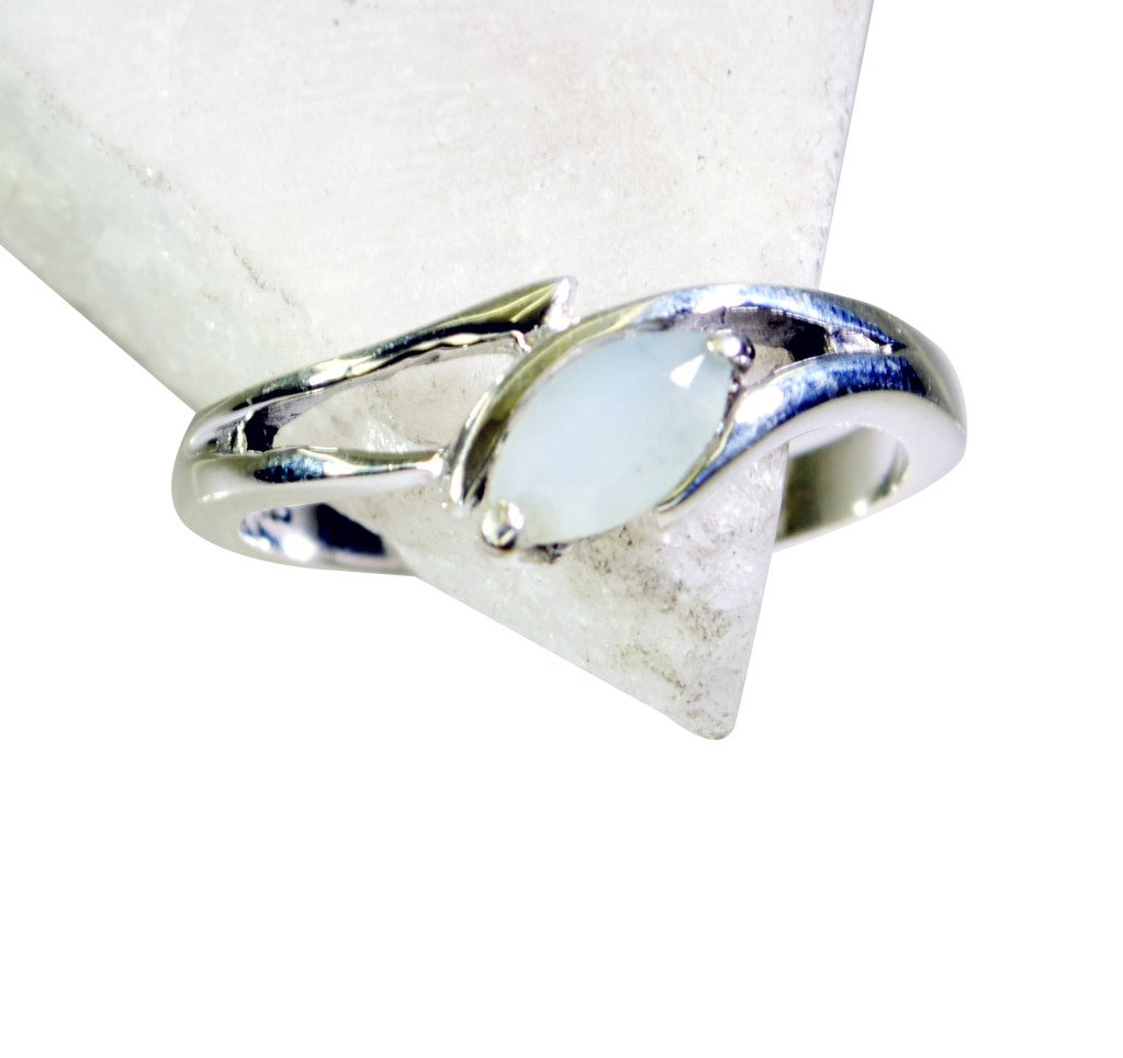 Riyo Aqua Chalcedony Silver Jewelry Supplies Classic Day Rings Sz 8 Srach8-4009