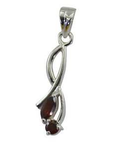 Riyo Red Garnet 925 Solid Sterling Silver Shimmering Pendant L 1in Spgar-26138