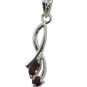 Riyo Red Garnet 925 Solid Sterling Silver Shimmering Pendant L 1in Spgar-26138
