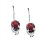 Riyo Red Garnet 925 Solid Sterling Silver Womens Earring L 1in Segar-26147