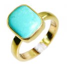 Riyo Turquoise 18kt Gold Plating Friendship Ring Sz 8 Gprtur8-82077