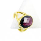 Garnet Gold Plated Jewelry Set Eternity Ring