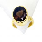 Riyo Smoky Quartz 18k Y Gold Plating Classic Day Rings Sz 6 Gprsqu6-76021